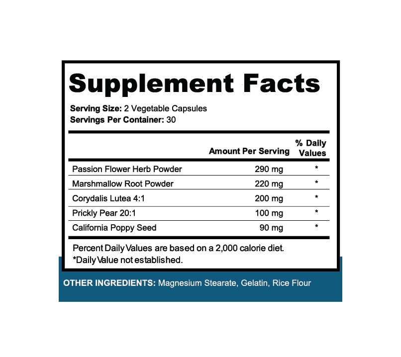 Supplement Facts for Nerve Support